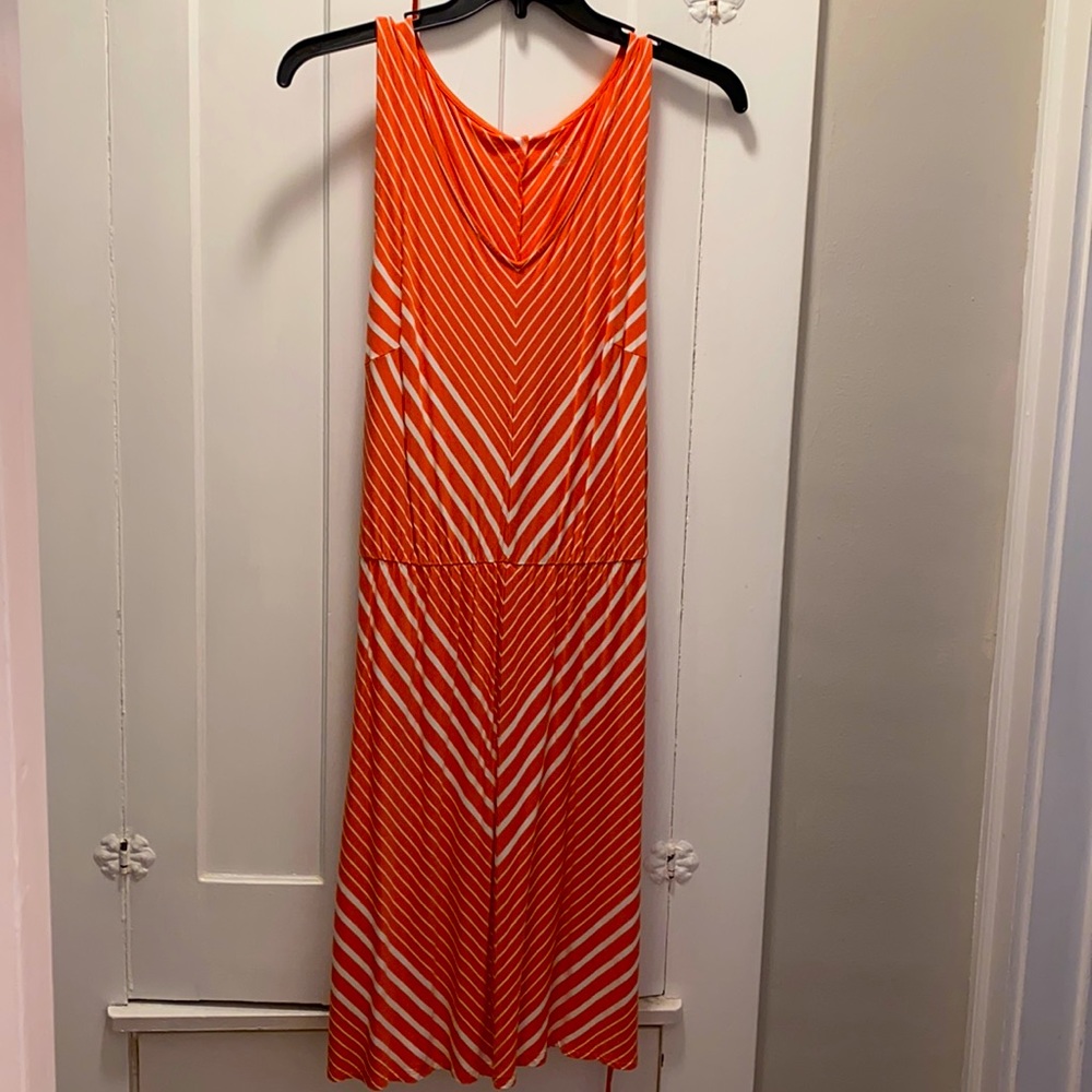 Striped coral dress